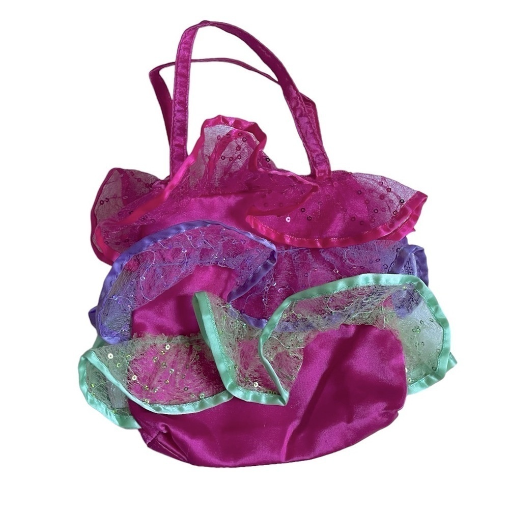 6/$20 ⭐️ Pink Satin Lace Ruffle Girl Handbag